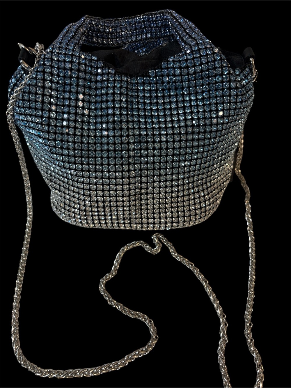 Silver Crystal-Embellished Women's Crossbody Bag NWT